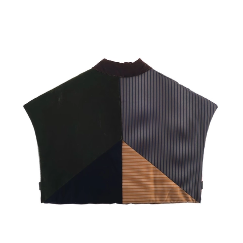 Damen Patchwork Weste Samt Tweed Wendbar V Ausschnitt Ärmellos Reißverschluss Warm Ethnisch Retro Gilet