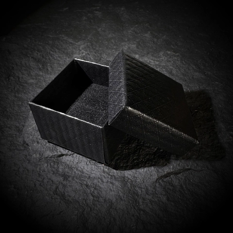 Jewelry Ring Box Black Square Cardboard Textured Paper Velvet Lining Proposal Wedding Anniversary Gift Packaging Case