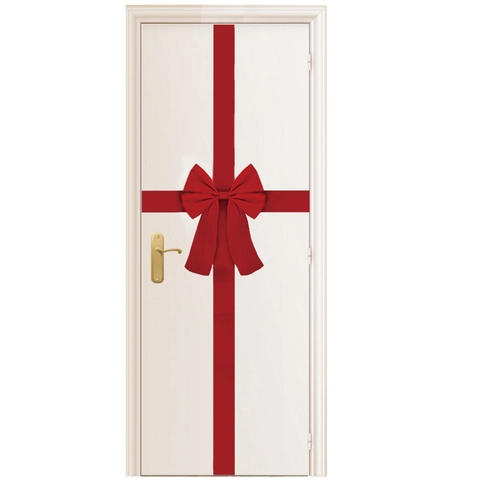 Rote Weihnachts Schleife Dekoration Polyester Samtband Für Tür Schrank Baum Party Ornament Lebendig Elegant