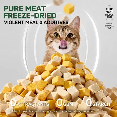 Friandises Pour Animaux Poitrine De Poulet Et Jaune D'oeuf Lyophilisés Collations Saines Sans Céréales Pour Chats