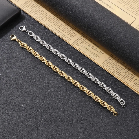 316L Stainless Steel Twisted Rope Chain Necklace And Bracelet Hip Hop Rock Punk Style Geometric Jewelry For Men Women