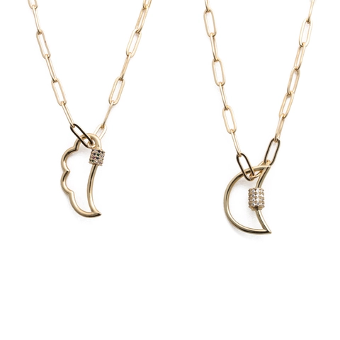 Kupfer Mond Flügel Anhänger Halskette Zirkon Eingelegt Büroklammer Gliederkette Mode Hip Hop Schmuck Für Damen Mädchen