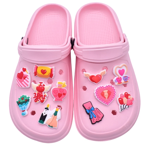 Ciondoli Per Scarpe Tema Matrimonio PVC Gomma Morbida Just Married Amore Decorazione Cartoon Per Zoccoli