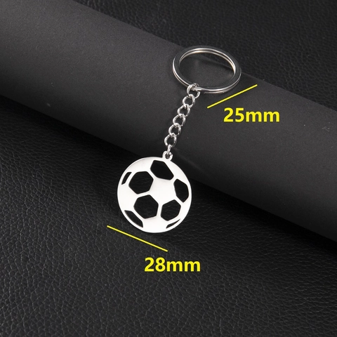Sportbal Sleutelhanger Roestvrij Staal Hol Voetbal Basketbal Volleybal Hanger Auto Sleutelring Tas Accessoire Voor Fans