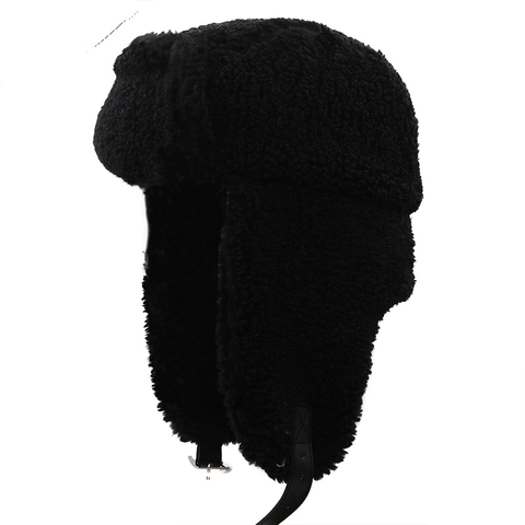 Cappello Da Trapper Lana Di Agnello Cotone Inverno Paraorecchie Antivento Caldo Ispessito Stile Ushanka