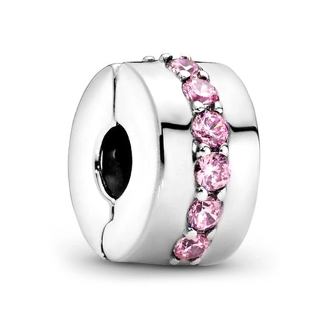 DIY Jewelry Charms Beads Alloy Cubic Zirconia Enamel Heart Flower Positioning Stopper Clips For Bracelet Making