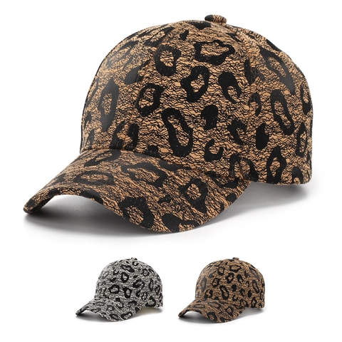 Luipaardprint Honkbalpet Polyester Verstelbare Metalen Gesp Ademend Zonbescherming Mode Streetwear Outdoor Pet
