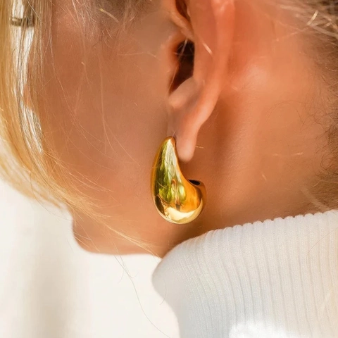 Teardrop Stud Earrings Stainless Steel Mirror Polished Water Drop Minimalist Elegant Jewelry For Women Daily Wear