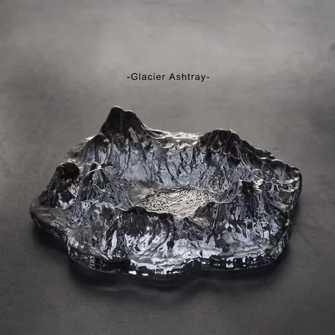 Cenicero De Vidrio Montaña Glaciar Diseño Creativo Monte Fuji Cristal Grueso Soporte Para Puros Decorativo Hogar Oficina Bar