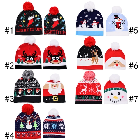 Cappello In Maglia Di Natale Morbido Caldo Pompon Motivo Babbo Natale Renna Festa Invernale Per Adulti E Bambini