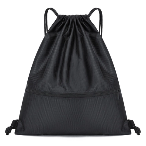 Unisex Oxford Cloth Drawstring Backpack Large Capacity Rhombic Pattern Waterproof Sports Sackpack For Fitness Travel Basketball