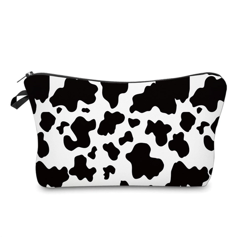 Animal Print Cosmetic Bag Polyester Travel Toiletry Pouch Zipper Portable Makeup Organizer Daily Use For Women