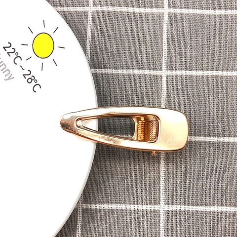 Minimalistischer Metall Haarclip Hohl Geometrisch Gold Legierung Entenschnabel Haarnadel DIY Styling Accessoire Damen Mädchen