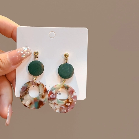 Orecchini Pendenti In Lega Vintage Con Perno In Argento 925 Sterling Stampa Leopardata Resina Perla Artificiale Fiocco Retro