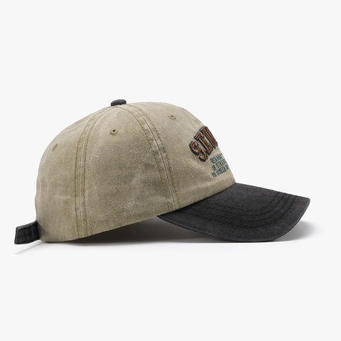 Cappello Da Baseball In Cotone Lavato Retrò Colore A Contrasto Patchwork Ricamo 3D Lettera Cappello Da Sole Regolabile Soft Top
