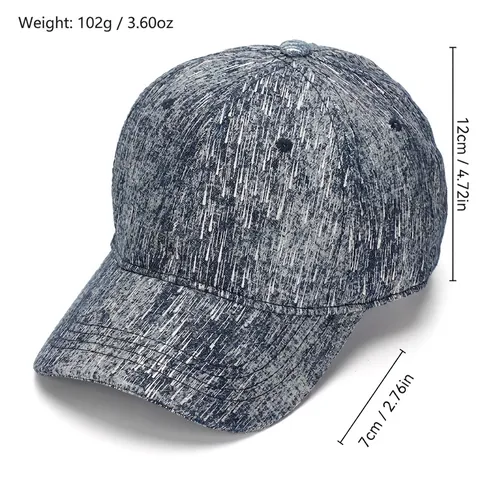 Casquette De Baseball En Coton Denim Motif Rayures De Pluie Vintage Réglable Protection Solaire Chapeau Décontracté Unisexe