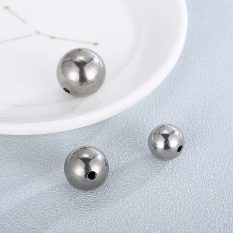 Perline Sfuse Rotonde In Acciaio Inossidabile Lucidate Cave Perline Distanziatrici Per Creazione Di Gioielli Accessori Fai Da Te