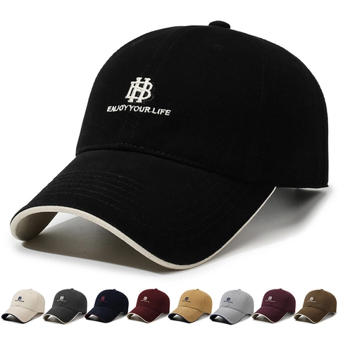 Casquette De Baseball En Coton Rétro Lettres Brodées HB Enjoy Your Life Réglable Pare-Soleil Chapeau Unisexe Décontracté