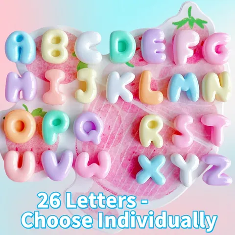 Mini 3D Engels Alfabet Letters Hars Charms Macaron Snoepkleur DIY Sieraden Maken Haarclip Accessoires Handwerkmateriaal