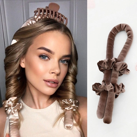Heatless Haar Krultang Fluweel Spons Hoofdband DIY Styling Zonder Hitte Slapen Zacht Lint Scrunchies Haarklem