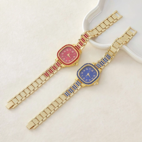 Reloj De Cuarzo Cuadrado Para Mujer Con Correa De Aleación Bisel De Strass Pantalla Analógica Reloj De Pulsera Elegante