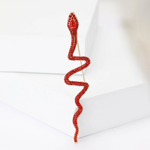 Elegante Spilla a Forma di Serpente in Lega di Strass per Donna Uomo Spilla Animale Brillante per Abito Banchetto Matrimonio Gioielli