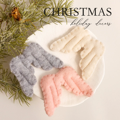 Ornements Suspendus Ailes D'ange En Feutre De Laine Accents Décoratifs Souples Faits À La Main Pour Noël Mariage Thème De Fête