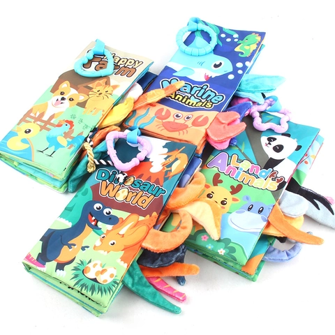 Libri Di Stoffa Per Neonati Code Di Animali 3D Carta Stropicciata Giocattoli Sensoriali Educativi Lavabili Per Bimbi
