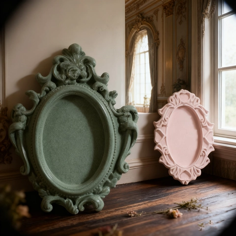 Vintage European Relief Tray Silicone Mold Baroque Decorative Oval Jewelry Plate Epoxy Resin DIY Handcrafted