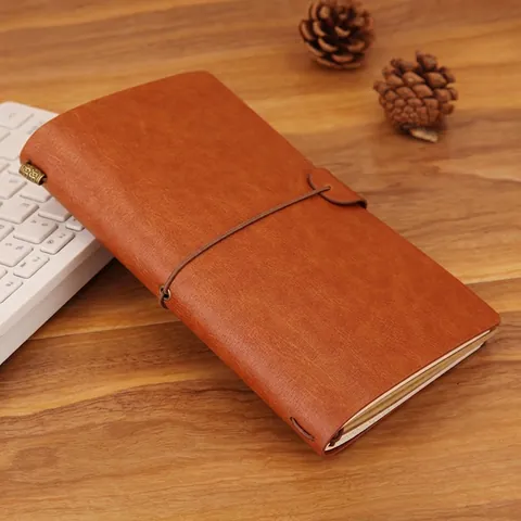 Vintage Traveler's Notebook Refillable PU Leather Journal Retro Diary With Elastic Band For Students Office