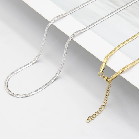 Collana A Catena Di Serpente Piatta Acciaio Inossidabile Gioielli Hip Hop Minimalisti Per Uomini Donne Regolabile