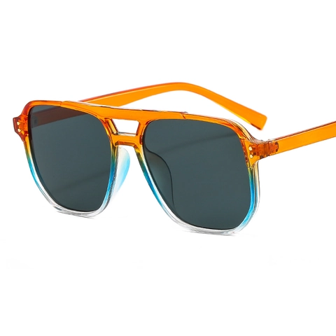 Occhiali Da Sole Aviator Doppio Ponte Retro Montura Grande Protezione UV400 Lenti Sfumate Moda Per Uomini Donne