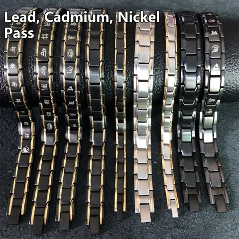 Magnetische Therapie Armband 316L Roestvrij Staal Titanium Gezondheid Energie Magneet Negatieve Ion Schakelketting Sieraden Voor Heren