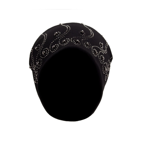 Gorro Slouchy Para Mujer Gorro De Punto Fino Con Pedrería Y Cuentas Gorro De Calavera Doble Capa Moda