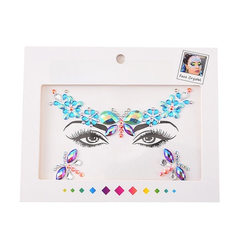 Strass Gezichtsjuwelen Zelfklevende Kristallen Lichaamsstickers Voor Festival Rave Party Make-up Hars Edelstenen Vlinder Ster Patroon