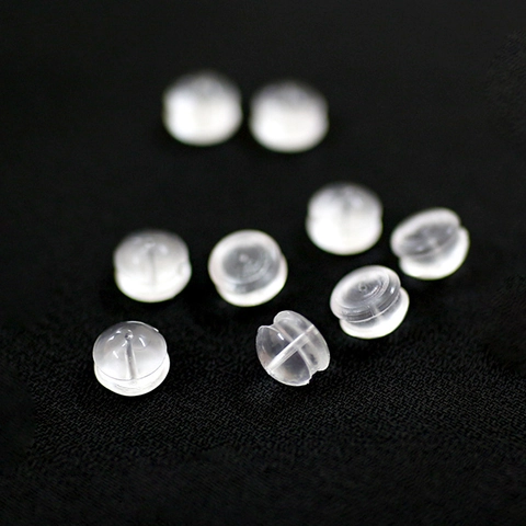 Ohrring-Verschlüsse Transparent Silikon Stopper Weich Kunststoff Bullet Disk Form Sicher Ersatz Für Stecker Haken Klar