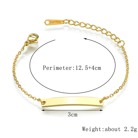 Stainless Steel Kids Bracelet Minimalist Polished ID Bar Heart Butterfly Charm Adjustable Link Jewelry For Children