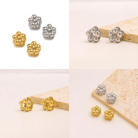 Pendientes De Acero Inoxidable Para Mujer Joyería De Moda Minimalista Geométrica Cruz Mariposa Flor Verano