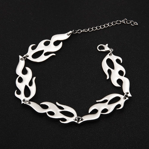 Flame Necklace Adjustable Zinc Alloy Punk Clavicle Chain Hip Hop Gothic Streetwear Jewelry Men Women