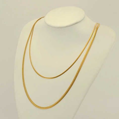 Cadena De Collar De Acero Inoxidable Chapada En Oro De 18K Cadena De Serpiente Caja DIY Creación Joyas Moda Minimalista Accesorio Mujeres
