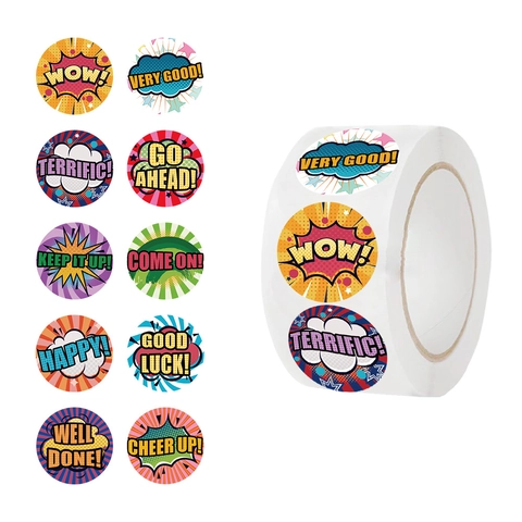 Cartoon Pop Art Beloningsstickers Voor Kinderen Leraar Klaslokaal Motiverende Lofetiketten Voor School Thuisonderwijs Stickers