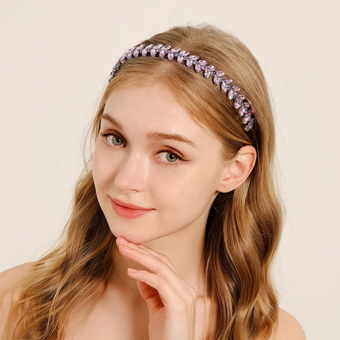 Cerchietto Elegante In Lega E Strass Con Motivo Spiga Di Grano Accessori Per Capelli Da Sposa Donna