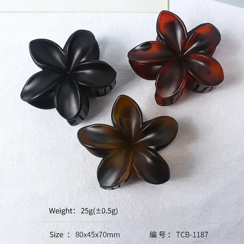Elegant Flower Hair Claw Clips Large 5-Petal Matte And Glossy Resin Non-Slip Shark Clips For Women Girls Styling