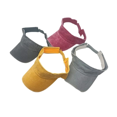 Visiera Parasole Cappello Cotone Lavato Regolabile Vintage Retro Sportivo All'aperto Uomini Donne