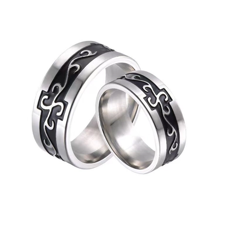 Anello Croce Drago Retro Gotico In Acciaio Inossidabile Con Motivo A Volute Incise Per Uomo E Donna Gioielli Punk Nicchia