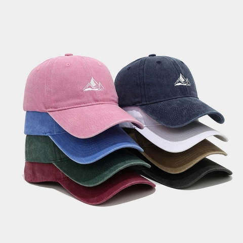 Gorra De Béisbol De Algodón Lavado Bordado De Montaña Ajustable Exterior Senderismo Deporte Vintage Retro Unisex