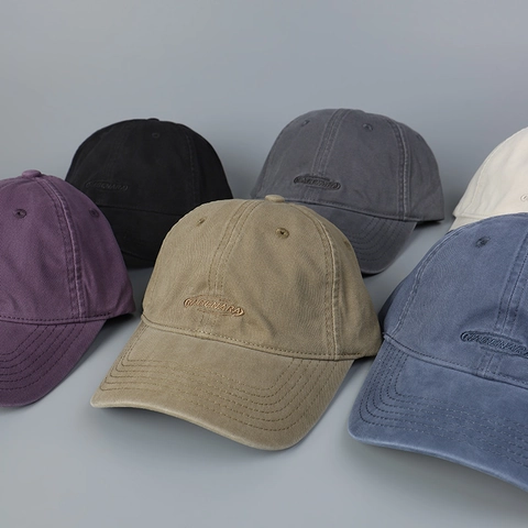 Washed Cotton Baseball Cap Bestickte Buchstaben Verstellbarer Sonnenschutz Lässige Outdoor Dad Hat Für Herren Damen
