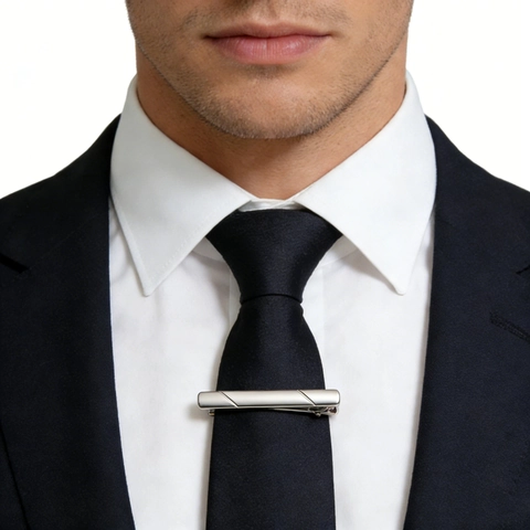 Men Business Copper Tie Clip Geometric Striped Minimalist Formal Suit Accessories For Wedding Office Necktie Bar Jewelry