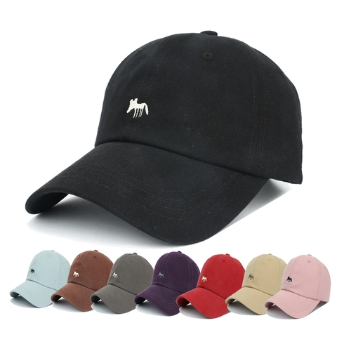 Fox Embroidery Baseball Cap Cotton Sun Hat Curved Brim Adjustable Outdoor Sports For Men Women Unisex