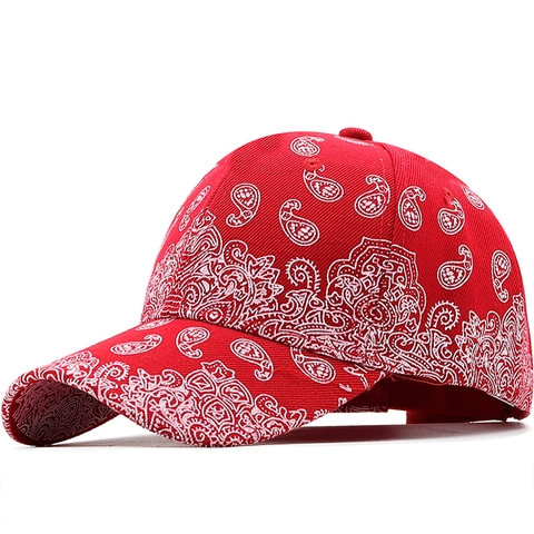 Gorra De Béisbol De Algodón Con Estampado De Paisley Unisex Visera Curva Ajustable Protección Solar Sombrero Streetwear